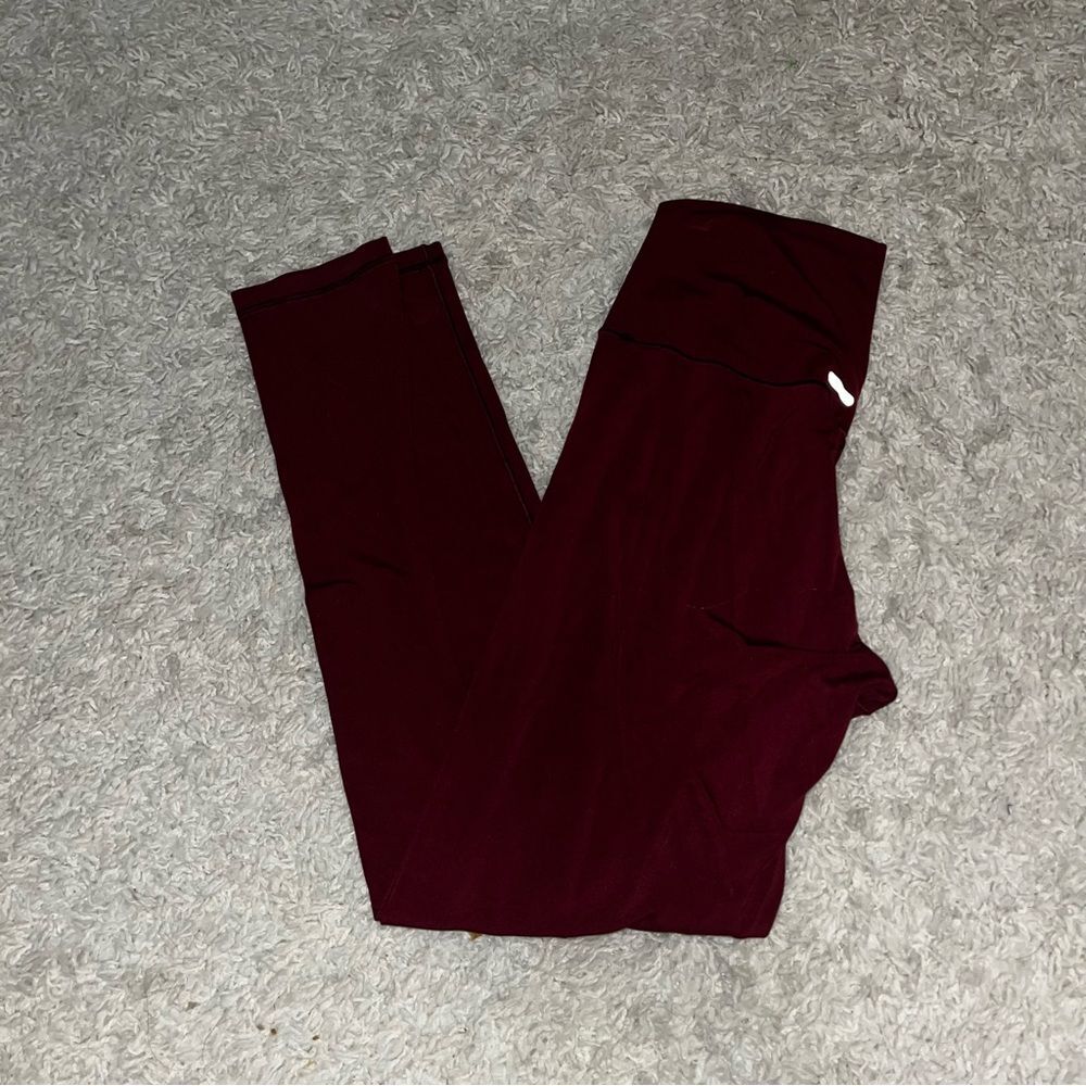 aerie chill play move maroon leggings size medium